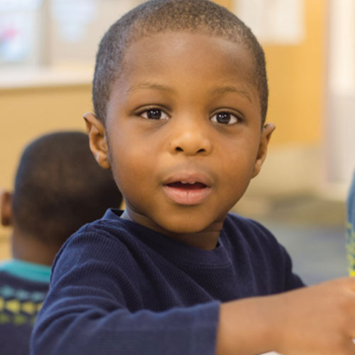 Boy looking at camera